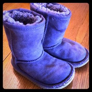 Purple toddler warm genuine shearling boots